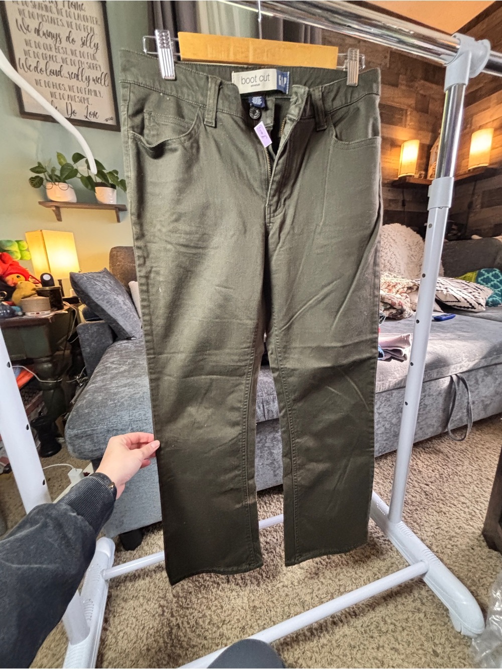 GAP Olive Green Bootcut Stretch Pants